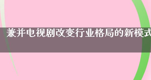 兼并电视剧改变行业格局的新模式