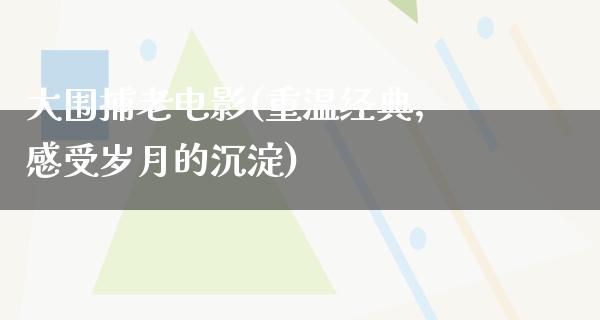 大围捕老电影(重温经典，感受岁月的沉淀)