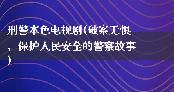 ****电视剧(破案无惧，保护**安全的**故事)