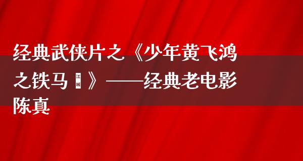 经典武侠片之《少年黄飞鸿之铁马骝》——经典老电影陈真