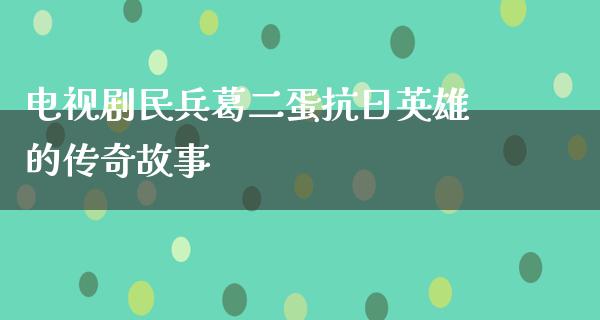 电视剧民兵葛二蛋**英雄的传奇故事