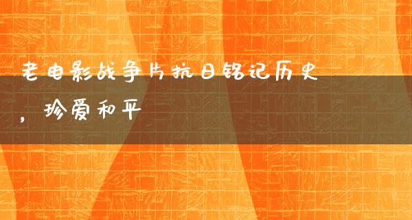 老电影战争片抗日铭记历史，珍爱和平