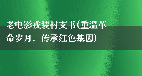 老电影戎装村支书(重温革命岁月，传承红色基因)