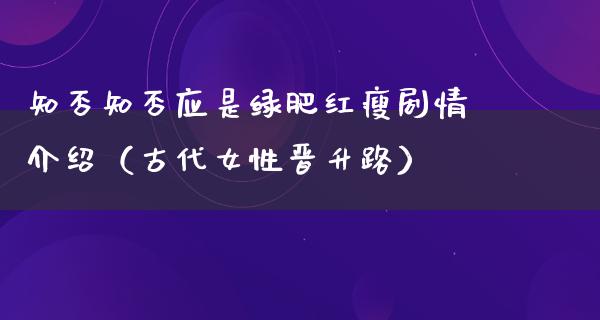 知否知否应是绿肥红瘦剧情介绍（古代女性晋升路）