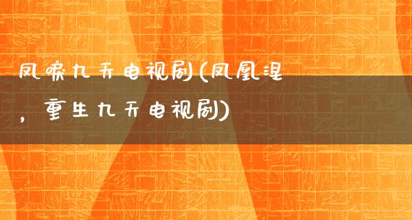 凤唳九天电视剧(**涅槃，重生九天电视剧)