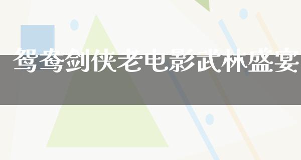 鸳鸯剑侠老电影武林盛宴