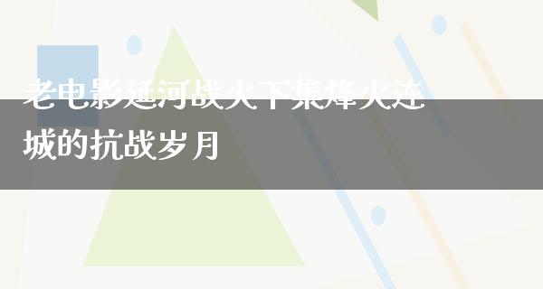 老电影延河战火下集烽火连城的抗战岁月