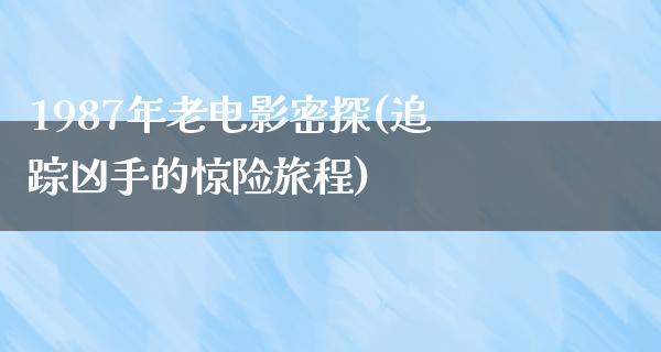 1987年老电影密探(追踪凶手的惊险旅程)