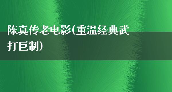 陈真传老电影(重温经典武打巨制)