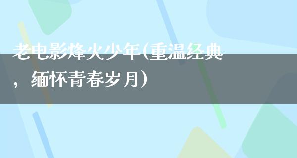 老电影烽火少年(重温经典，缅怀青春岁月)