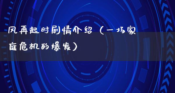 风再起时剧情介绍（一场家庭危机的爆发）