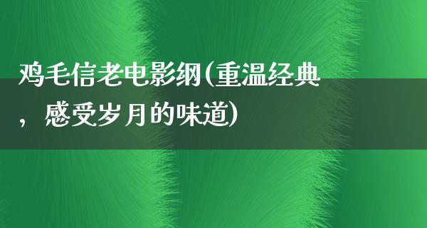 鸡毛信老电影纲(重温经典，感受岁月的味道)