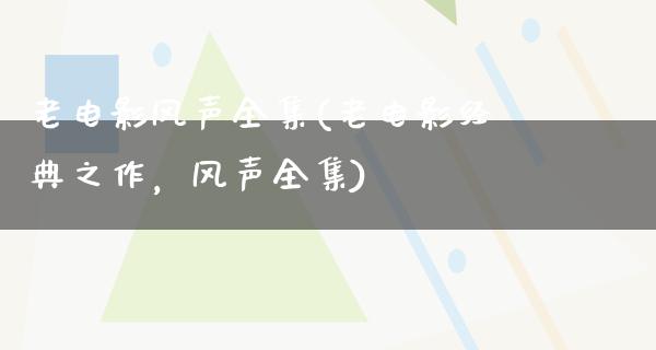 老电影风声全集(老电影经典之作，风声全集)