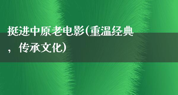 挺进中原老电影(重温经典，传承文化)