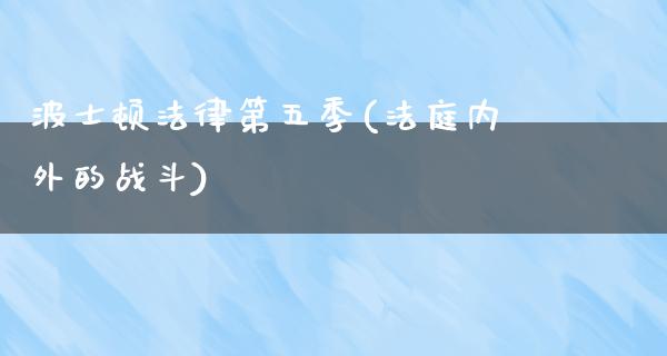 波士顿法律第五季(法庭内外的战斗)