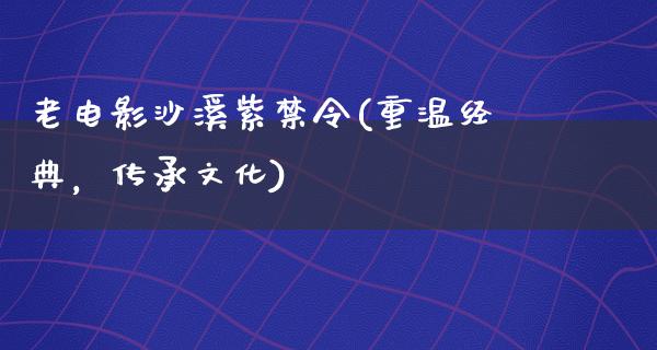 老电影沙溪紫禁令(重温经典，传承文化)