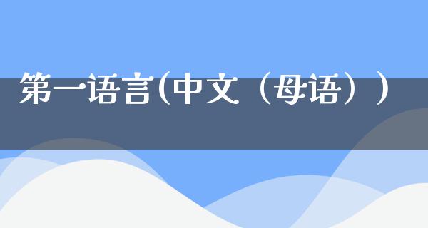 第一语言(中文（母语）)