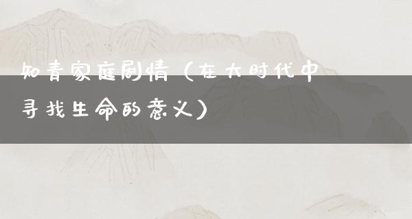 知青家庭剧情（在大时代中寻找生命的意义）