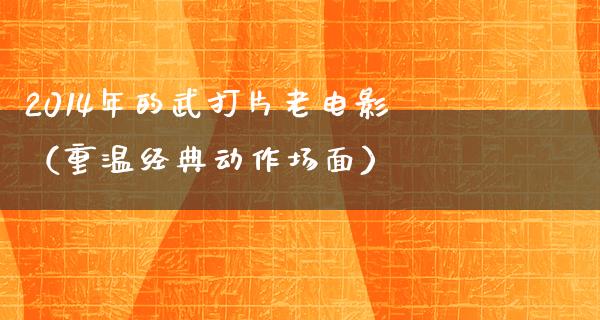 2014年的武打片老电影（重温经典动作场面）