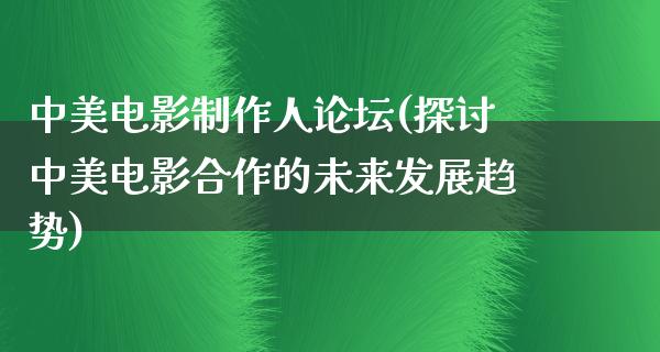 中美电影制作人论坛(探讨中美电影合作的未来发展趋势)