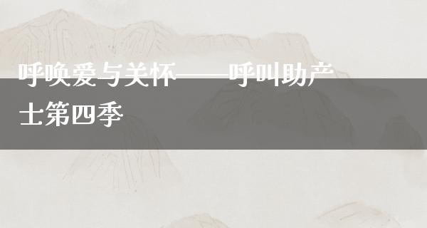 呼唤爱与关怀——呼叫助产士第四季