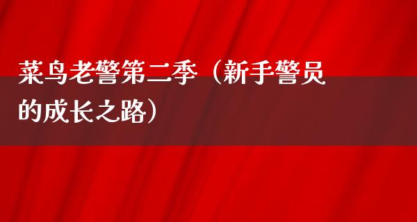 菜鸟老警第二季（新手警员的成长之路）