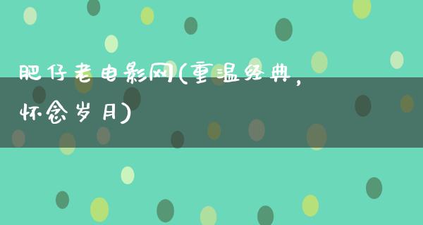 肥仔老电影网(重温经典，怀念岁月)