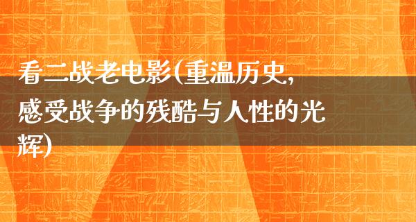 看二战老电影(重温历史，感受战争的残酷与人性的光辉)