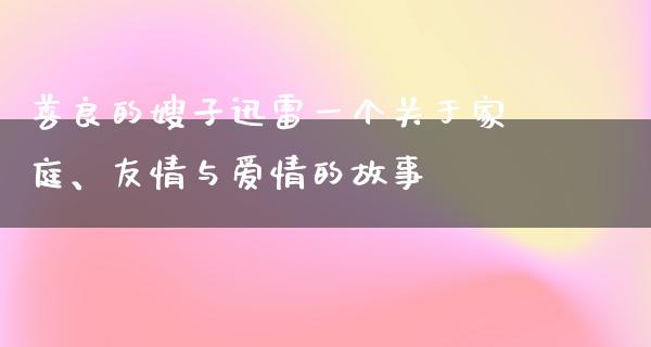 善良的嫂子迅雷一个关于家庭、友情与爱情的故事