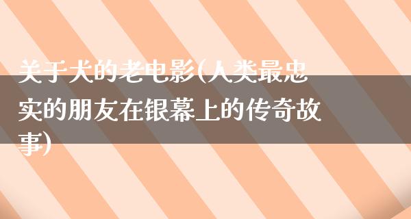 关于犬的老电影(人类最忠实的朋友在银幕上的传奇故事)