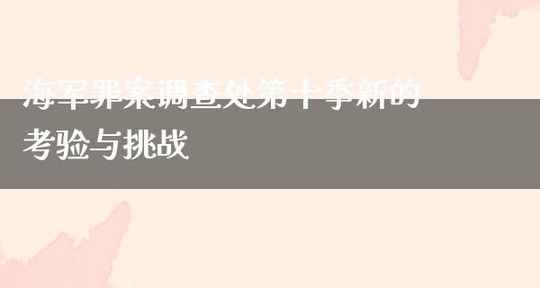 海军罪案调查处第十季新的考验与挑战