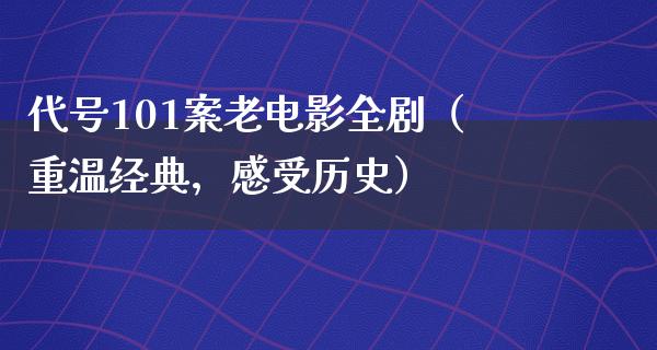 代号101案老电影全剧（重温经典，感受历史）