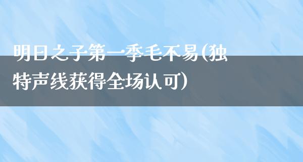 明日之子第一季毛不易(独特声线获得全场认可)