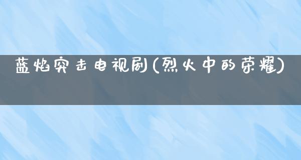 蓝焰突击电视剧(烈火中的荣耀)