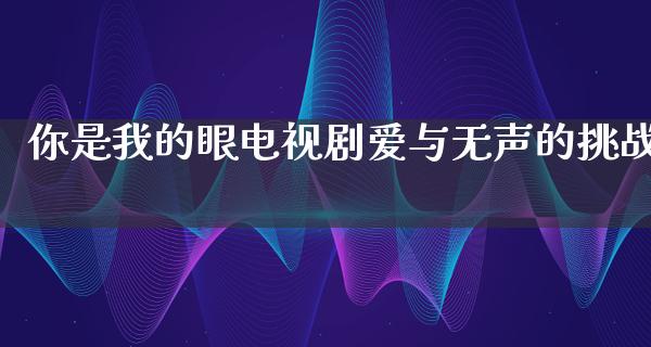 你是我的眼电视剧爱与无声的挑战