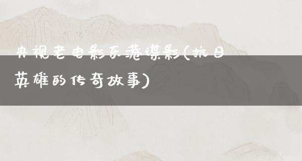 央视老电影东港谍影(抗日英雄的传奇故事)