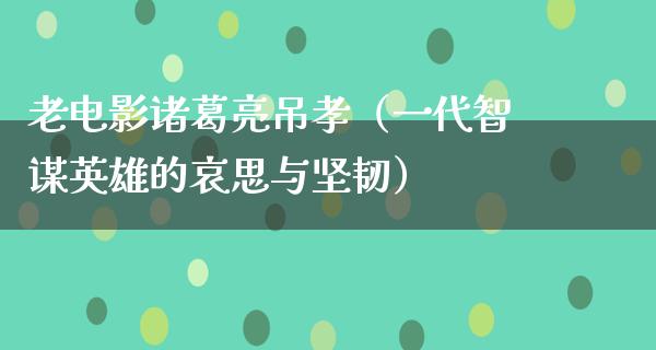 老电影诸葛亮吊孝（一代智谋英雄的哀思与坚韧）