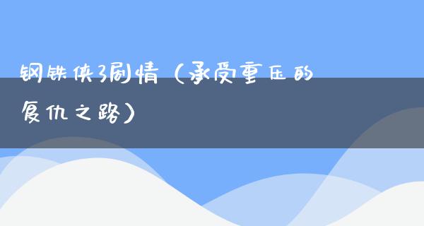 钢铁侠3剧情（承受重压的复仇之路）