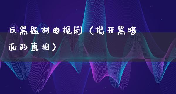 反黑题材电视剧（揭开黑暗面的**）