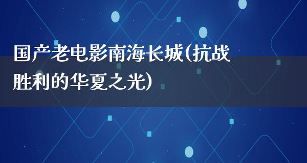 国产老电影南海长城(抗战胜利的华夏之光)