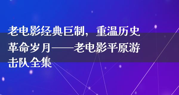 老电影经典巨制，重温历史革命岁月——老电影平原游击队全集