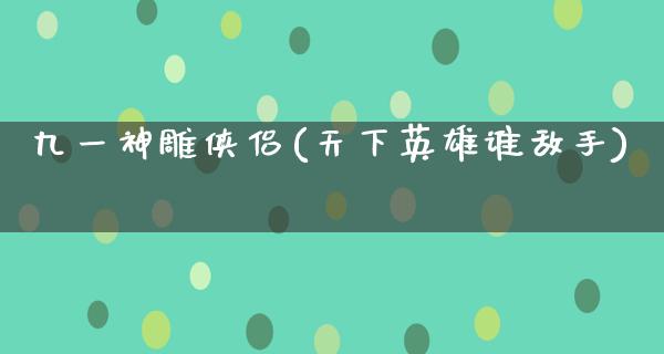 九一神雕侠侣(天下英雄谁敌手)