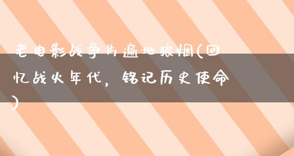 老电影战争片遍地狼烟(回忆战火年代，铭记历史使命)