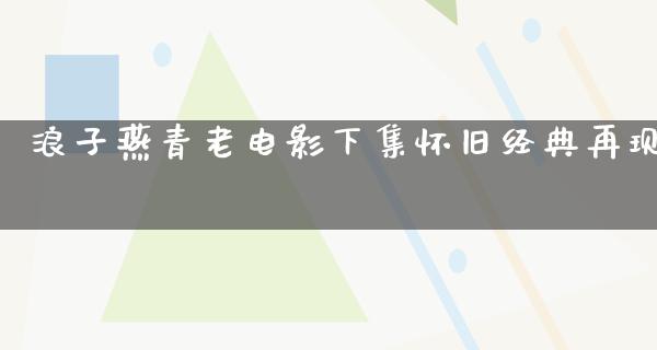 浪子燕青老电影下集怀旧经典再现