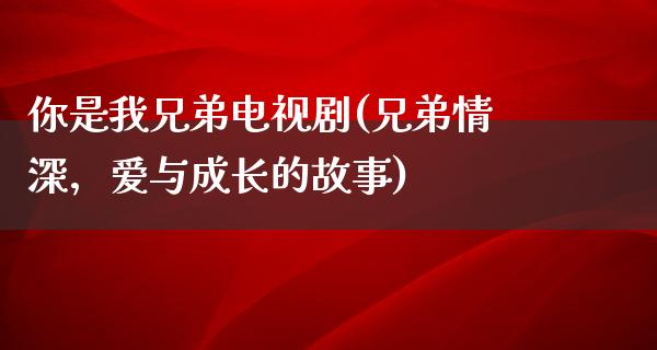 你是我兄弟电视剧(兄弟情深，爱与成长的故事)