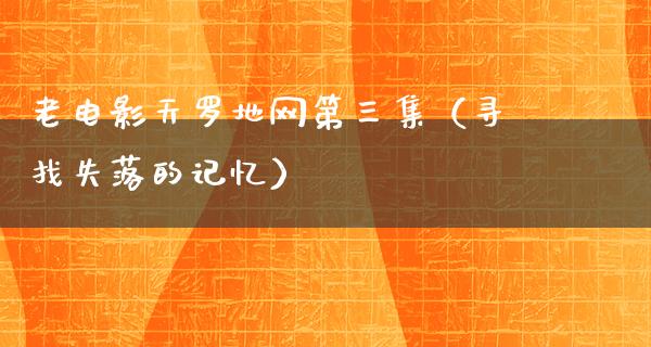 老电影天罗地网第三集（寻找失落的记忆）