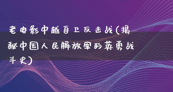 老电影中越自卫反击战(揭秘中国人民解放军的英勇战斗史)