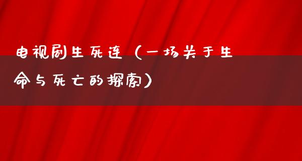 电视剧生死连（一场关于生命与死亡的探索）