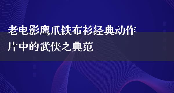 老电影鹰爪铁布衫经典动作片中的武侠之典范