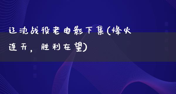 辽沈战役老电影下集(烽火连天，胜利在望)